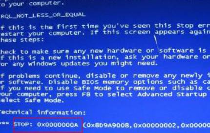 电脑常见的蓝屏代码有哪些