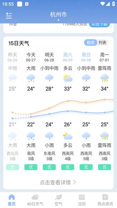 今日天气预报Pro app