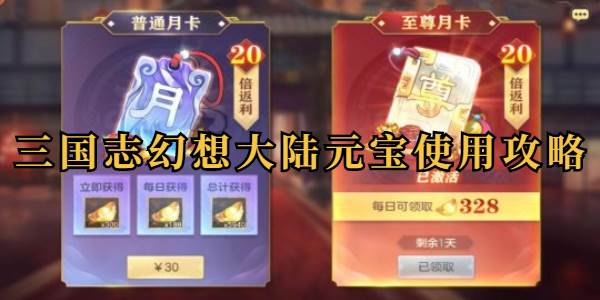 三国志幻想大陆元宝使用攻略(三国志幻想大陆官网)