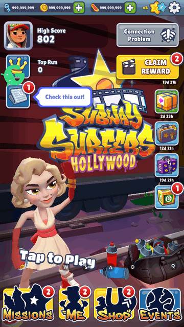 地铁跑酷好莱坞版本菜单版(Subway Surf Hollywood)
